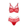 Ensemble rouge Loventy - Ensemble lingerie sexy pour travestis Ensemble rouge Loventy - Ensemble lingerie sexy pour travestis