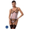 Guêpière et String Rose Hera - Guêpière et String Rose Hera -