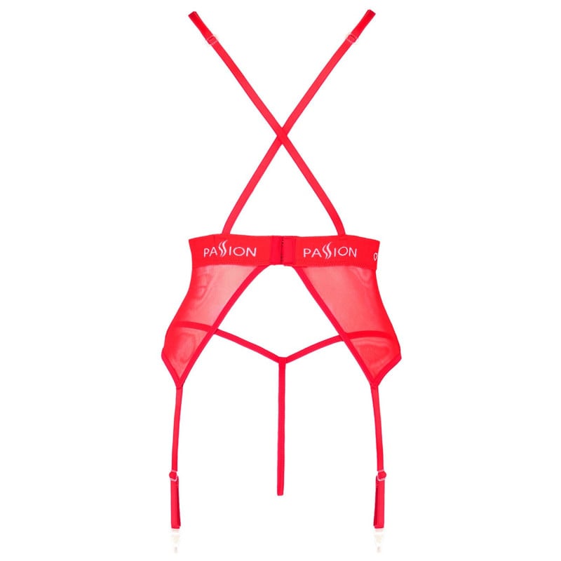 Guêpière et String Rouge Mirajane - Corsets pour travestis