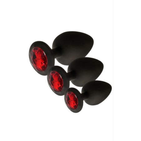 Set de 3 plugs Anals noirs Joyas - Plugs bijoux pour travestis