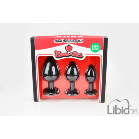 Set of 3 black Joyas plugs - Plugs bijoux pour trabestis