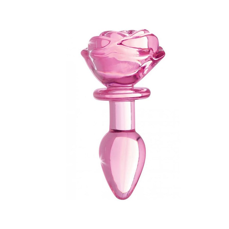 Pink Glass Anal Plug - Jewelry plugs for cross-dressers