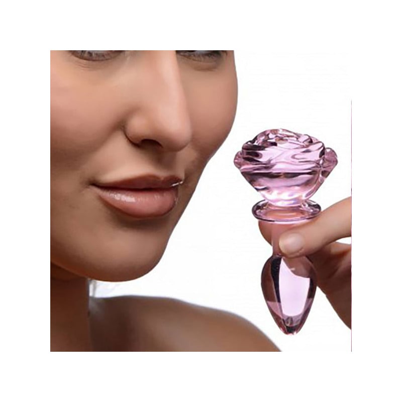 Pink Glass Anal Plug - Jewelry plugs for cross-dressers