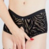 Shorty Ouvert En Tulle Imprimé Zèbre - Shorty Ouvert En Tulle Imprimé Zèbre -