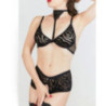 Shorty Ouvert En Tulle Imprimé Zèbre - Shorty Ouvert En Tulle Imprimé Zèbre -