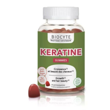 Kératine Gummies (60 gommes) - Croissance des cheveux pour travestis