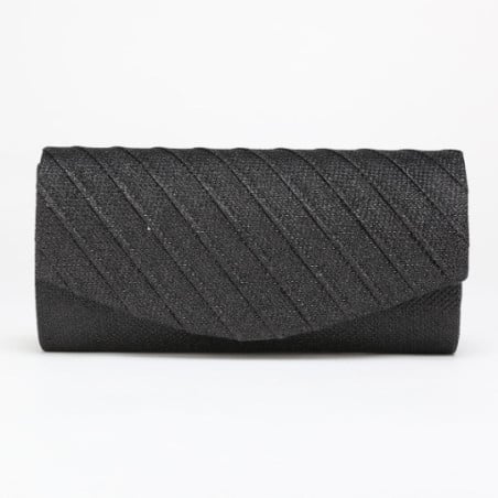 Black sequin and embossed clutch bag - bags