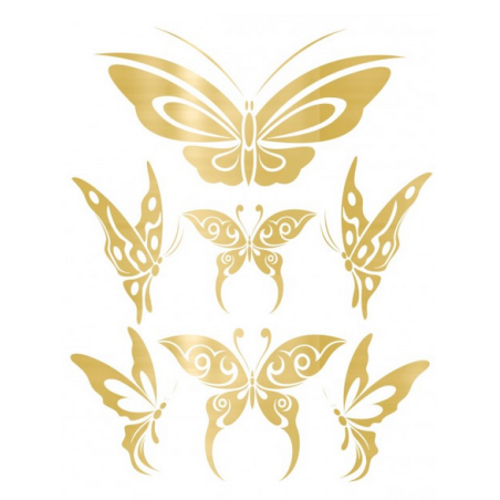 Tatouage éphémère Papillon doré - Bijoux de corps pour travestis