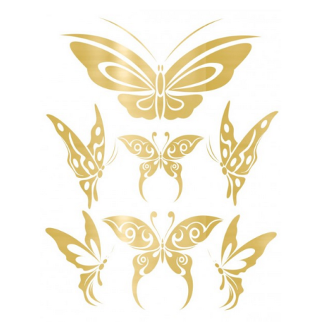 Tatouage éphémère Papillon doré - Bijoux de corps pour travestis Tatouage éphémère Papillon doré - Bijoux de corps pour travestis