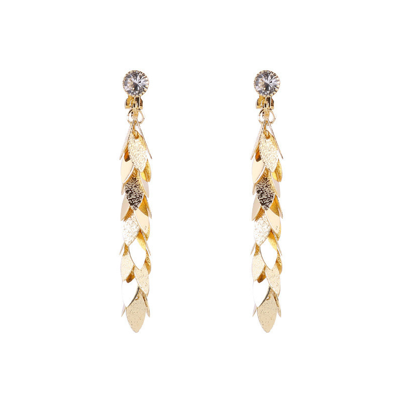 Gold leaf clip earrings - Clip earrings