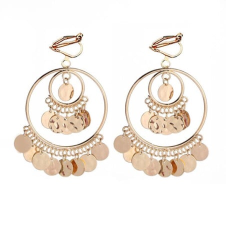 Gold Bohemian Clip Earrings - Clip earrings