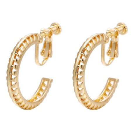 Sparkling mini hoop earrings - Clip earrings