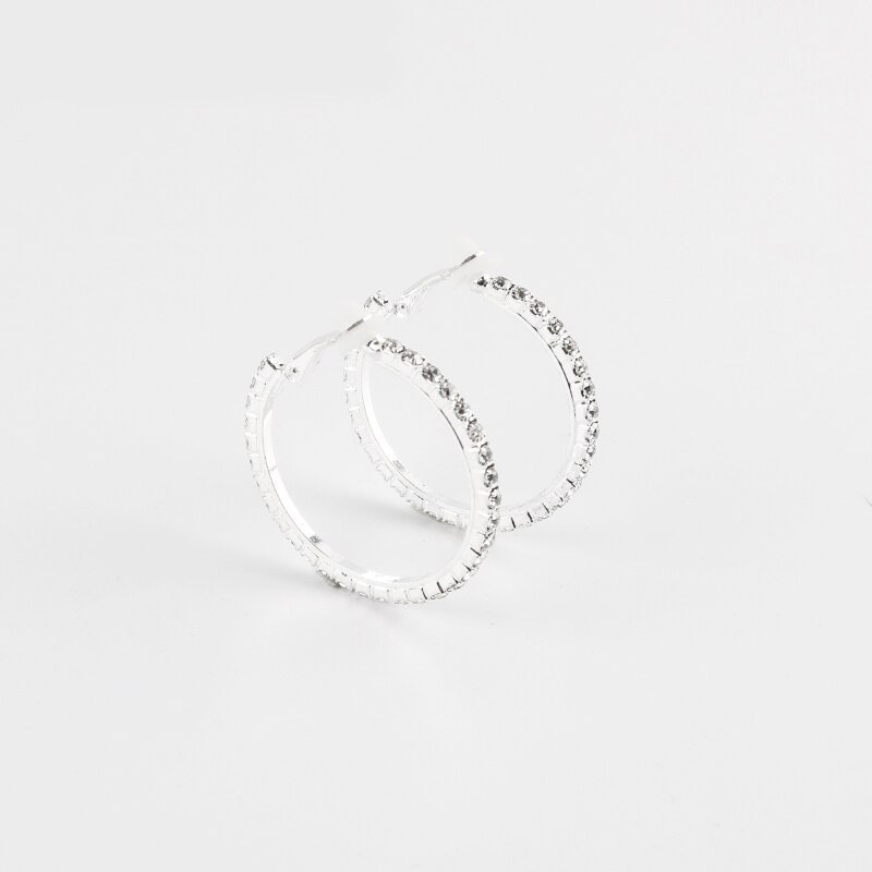 Boucles Créoles à clips argentées de 45mm - Boucles d'oreilles à clips