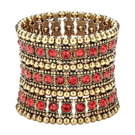 Gold and ruby cuff - Stretch bracelets