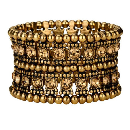 Bohemian gold cuff - Stretch bracelets