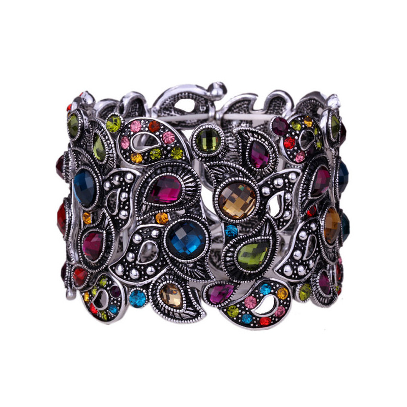 Dark Multicolor Cuff - Stretch bracelets
