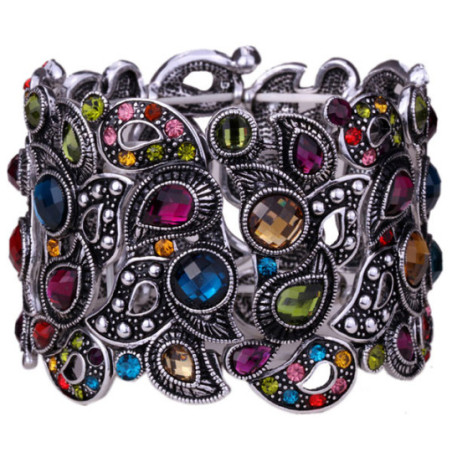 Dark Multicolor Cuff - Stretch bracelets