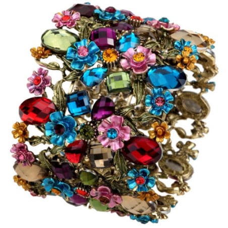 Multicoloured floral bracelet - Stretch bracelets