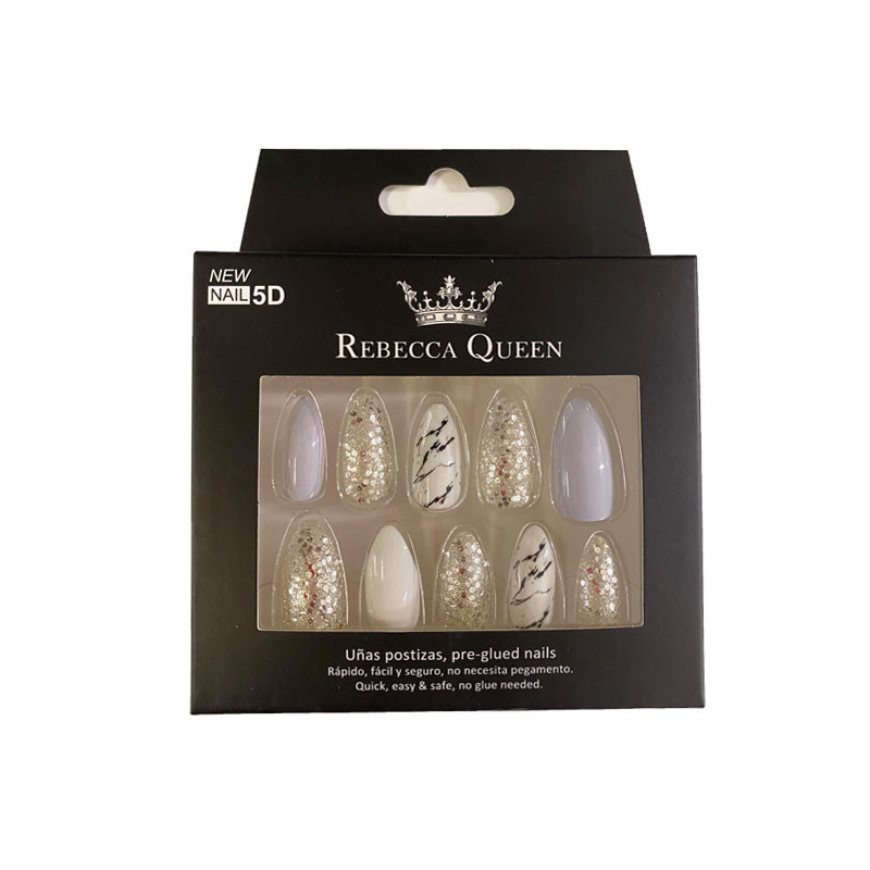 Fake Nail Stickers White Glamour Rigazo