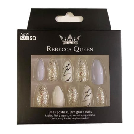 Faux ongles autocollants Blanc Glamour - Faux Ongles pour travestis