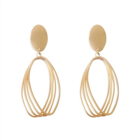 Gold oval clip buckle - Clip earrings