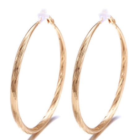 Boucle d'oreilles creoles torsadées - Boucles d'oreilles à clips Boucle d'oreilles creoles torsadées - Boucles d'oreilles à clips