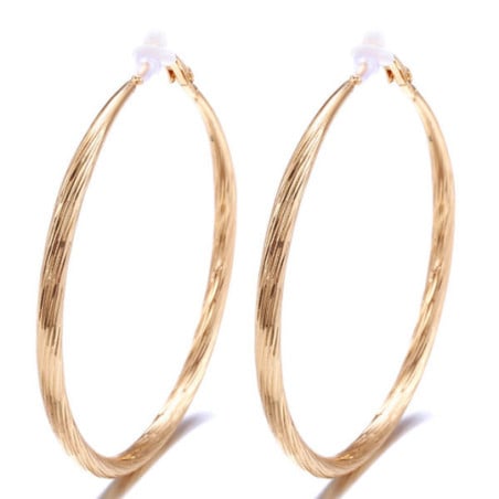 Twisted creole earrings - Clip earrings