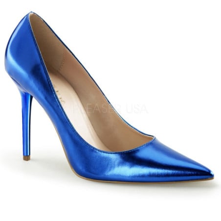 Escarpins bleus metallique - Escarpins grandes tailles pour travestis Escarpins bleus metallique - Escarpins grandes tailles pour travestis