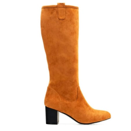 Bottes en daim camel - Bottes grandes tailles pour travestis