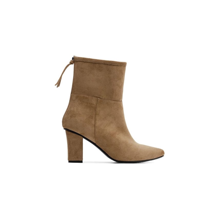 Bottines daim taupe - Bottes grandes tailles pour travestis