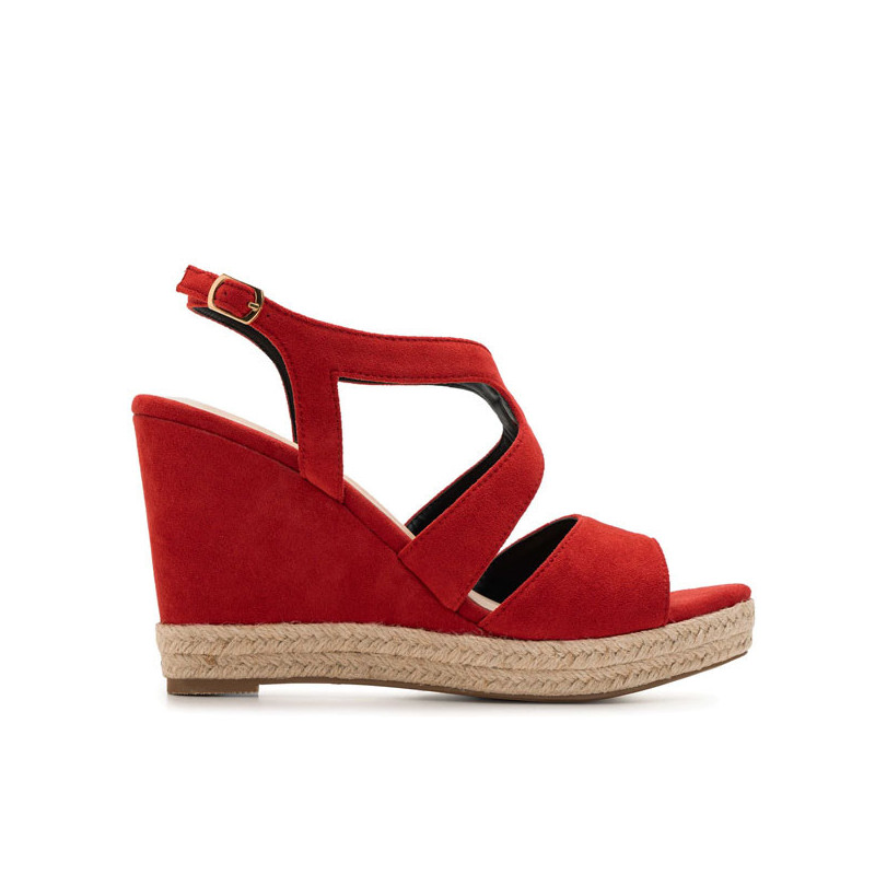 Red wedge sandals - Open hells and mules