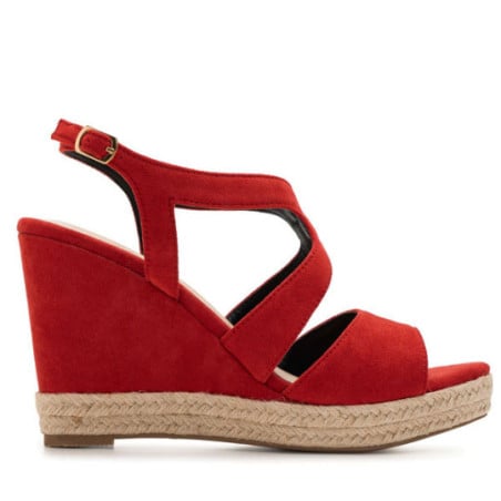 Red wedge sandals - Open hells and mules