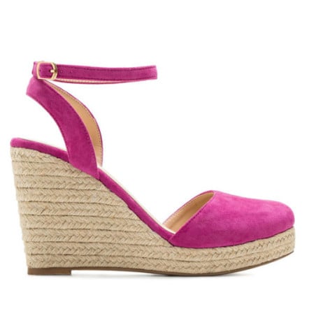 Fuchsia wedge espadrilles - Open hells and mules