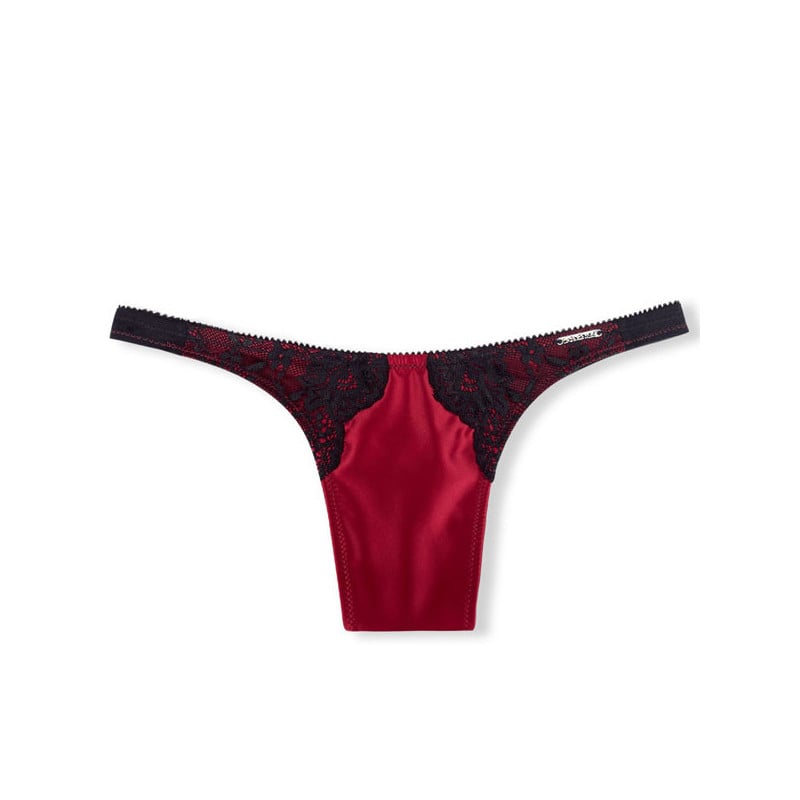 Devotion Satin Thong Burgundy Soul - Tucking