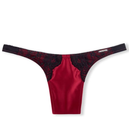 Devotion Satin Thong Burgundy Soul - Tucking