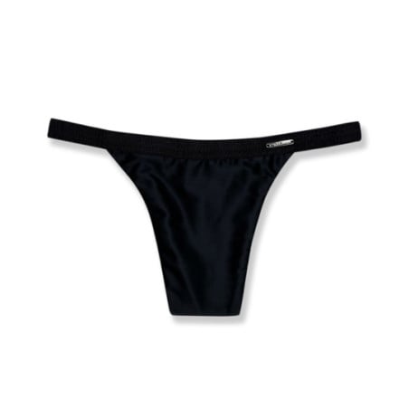 Divine Satin Thong Boldly Black – Carmen Liu - Tucking