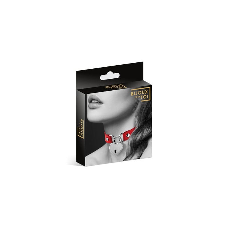 Collier pendentif coeur rouge - Colliers pour travestis