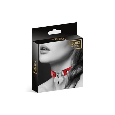 Collier pendentif coeur rouge - Colliers pour travestis