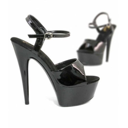 Hauts talons noirs - Sandales grandes tailles pour travestis