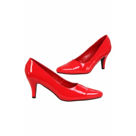 Escarpins rouges vernis 7.5cm - Escarpins grandes tailles pour travestis Escarpins rouges vernis 7.5cm - Escarpins grandes tailles pour travestis