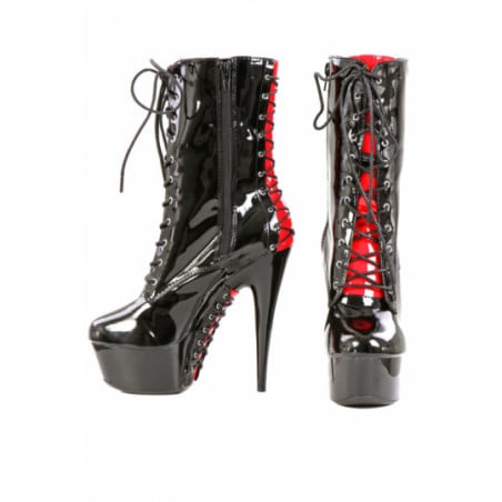 Red varnished leather heels - Bottes grandes tailles pour travestis