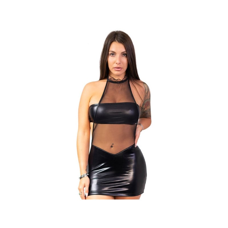 Sexy wetlook fishnet set - Dresses