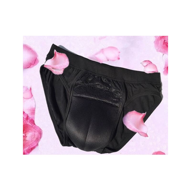 Transvestite black gaff panties - Gaff lingerie