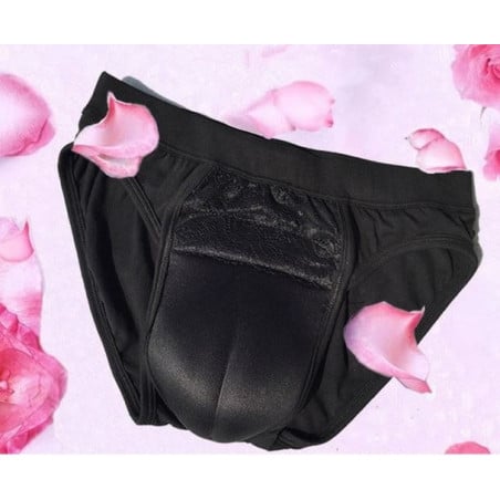 Transvestite black gaff panties - Gaff lingerie