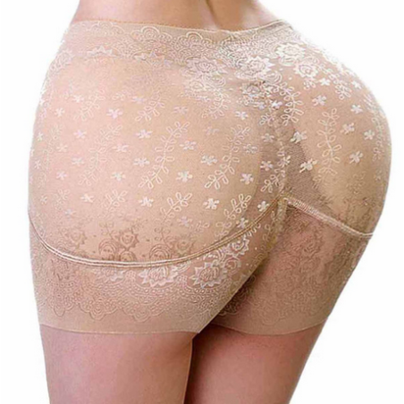 Push-up panties with hip Beige - Pads