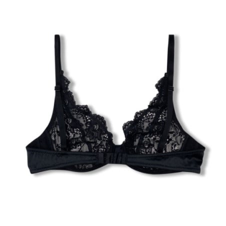 Satin and lace bra Gloss Boldly Black - Sexy bras