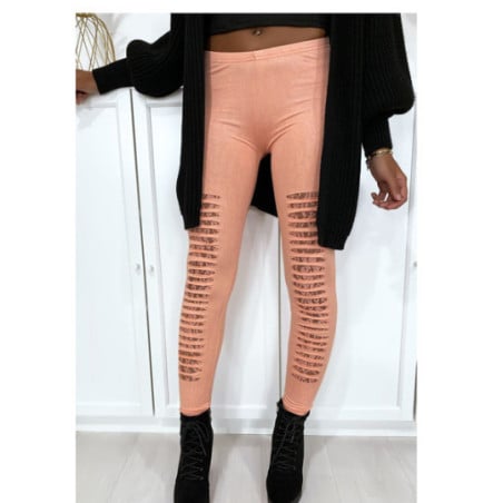 Pink legging ripped effect - Leggings