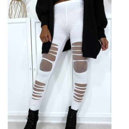 Legging blanc résille - Leggings pour travestis