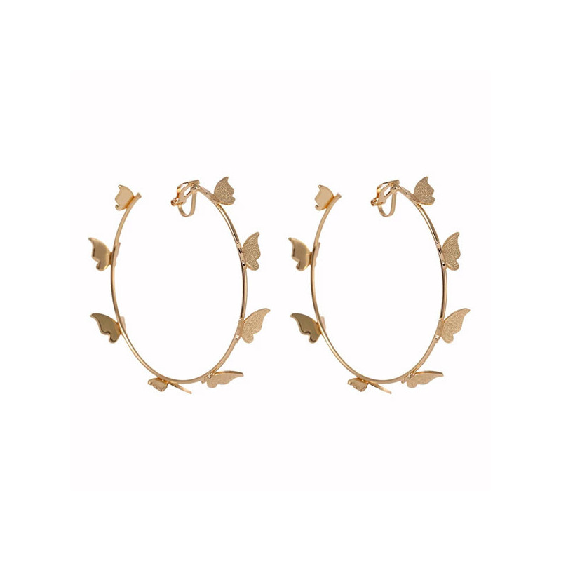 Butterfly clip hoops - Clip earrings