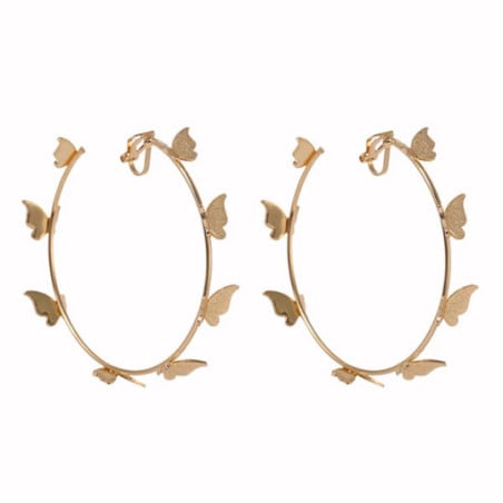 Butterfly clip hoops - Clip earrings